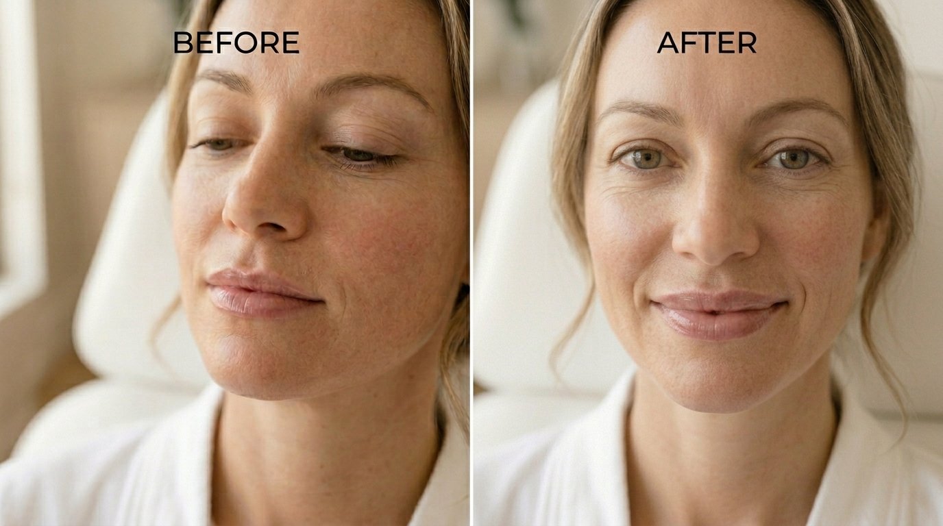 Natural glowing skin result